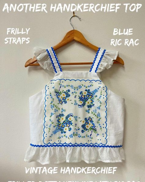 Have A Lovely Evening, Vintage Toddler Dress, Blue Handkerchief, Handkerchief Top, Outfit Primavera, Ric Rac, Girls Dresses Summer, And Dresses, Something Else