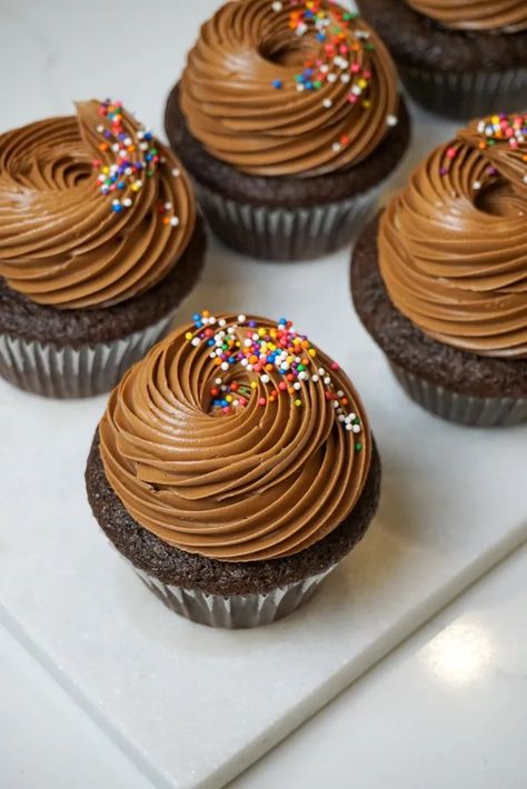 Small-Batch Birthday Chocolate Cupcakes Small Batch Chocolate Cake Recipe, Cupcakes Small Batch, Small Batch Chocolate Buttercream, Large Batch Chocolate Cupcakes, Small Batch Chocolate Cupcakes, Small Batch Chocolate Cupcakes 6, Small Batch Cupcakes, Fluffy Cupcakes, Birthday Chocolates