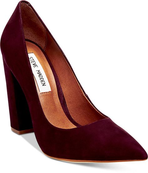 Shoes For Women Nike, Nike Ideas, Heels Steve Madden, Shoe Ideas, Burgundy Shoes, Shoes Teen, Women Nike, Chunky Shoes, Peep Toe Shoes