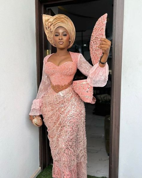 Peach Dress Outfit Wedding, Graduation Clothes, Asoebi Lace Styles, Nigerian Dress Styles, Aso Ebi Lace Styles, Proudly South African, Nigerian Outfits, Beauty Decor, Nigerian Lace Styles Dress