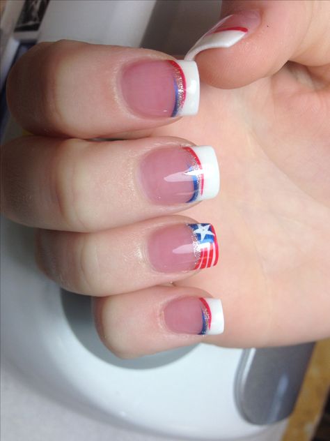 French Nail Trends, Ombre Nails French, Nails Ombré, Nails Manicures, Patriotic Nails Design, Nail Art French, Solar Nails, Gel Nails French, Fourth Of July Nails