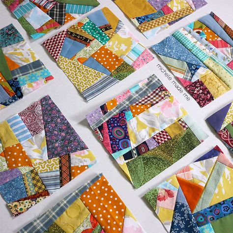 Crumb Blocks, Scrap Blocks, Crumb Quilt, Crazy Quilt Blocks, Quilt Modernen, String Quilts, Colorful Fabric, Crazy Patchwork, Scrap Quilt Patterns