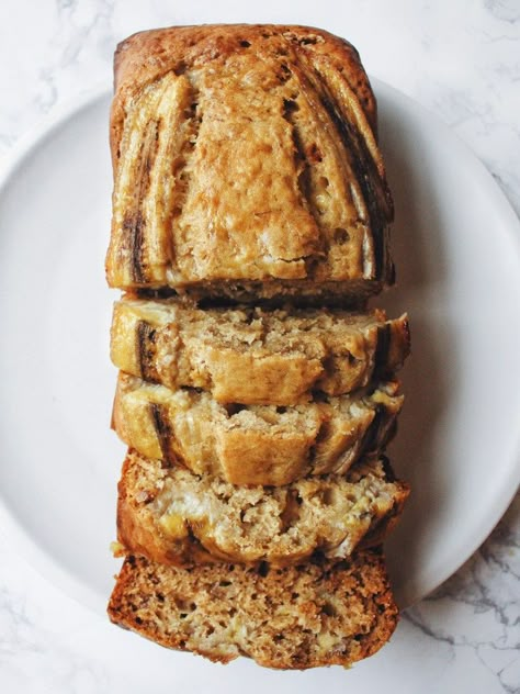 The BEST Honey Vanilla Banana Bread | Hungry Blonde Banana Bread Recipe With Honey, Vanilla Banana Bread, Fancy Banana Bread, Fluffy Banana Bread Recipe, Banana Bread Honey, Low Sugar Banana Bread, Fluffy Banana Bread, Recipe Using Honey, Recipe With Honey