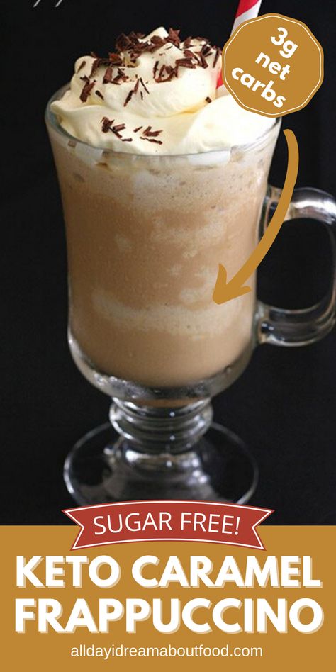 Creamy, dreamy Keto Caramel Frappuccino. This deliciously satisfying iced coffee is like a fat bomb in a glass. Take that, Starbucks! Ice Coffee Recipes, Keto Healthy Recipes, Breakfast Recipes Keto, Keto Caramel, Keto Coffee Recipe, Frappe Recipe, Keto Breakfast Recipes, Caramel Frappuccino, Keto Healthy