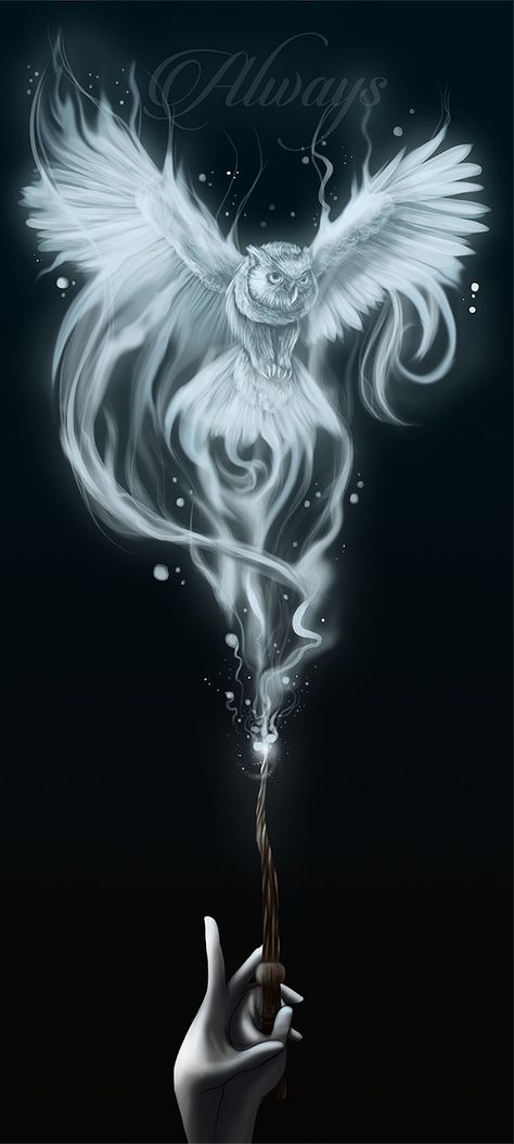 Owl Patronus Art, Expecto Patronum Wallpaper, Patronus Art, Patronus Tattoo, Hogwarts Room, Harry Potter Expecto Patronum, Phoenix Harry Potter, Harry Potter Symbols, Harry Potter Owl