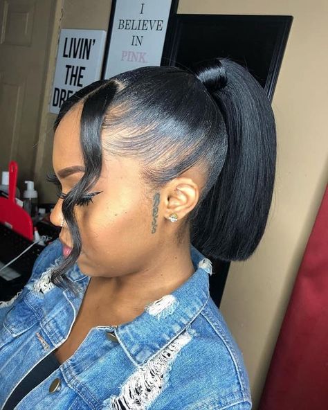 Kids Sleek Ponytail, Quick Weave Ponytail Hairstyles, Quick Weave Ponytail, Ponytails Hairstyles, Latest Hair Braids, Pretty Ponytails, Natural Hair Wedding, Cute Ponytail Hairstyles, Low Ponytail Hairstyles