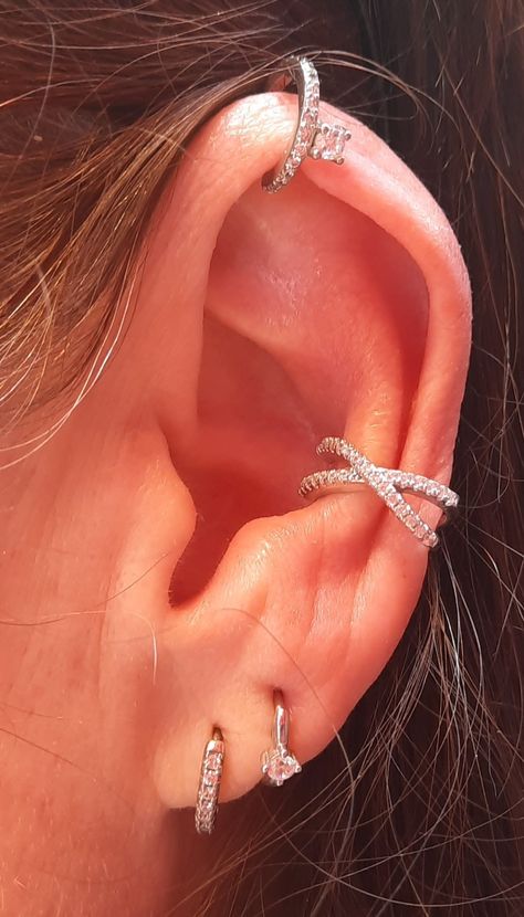 Conch cuff Piercing Setup, Ear Pierce, Piercings Chart, Conch Cuff, Ear Piercings Conch, Ear Piercings Chart, Piercing Chart, Piercing Conch, Conch Hoop