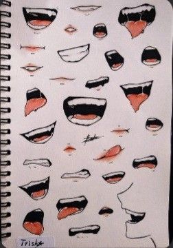 Mouths Reference, Sheep Oc, Anime Mouth Drawing, Body Bases, Anime Mouths, Drawing Hands, Mouth Drawing, Drawing Eyes, Drawing Hair