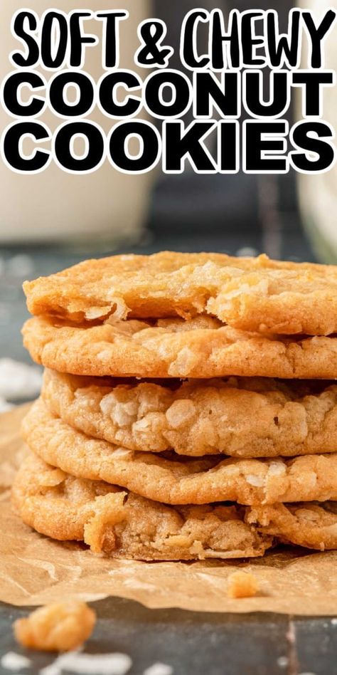 Coconut Cookie Recipe, Chewy Coconut Cookies, Coconut Cookie, Thumbprint Cookie, Coconut Cookies Recipes, Coconut Biscuits, Chocolate Cookie Recipes, Holiday Cookie Recipes, Coconut Cookies