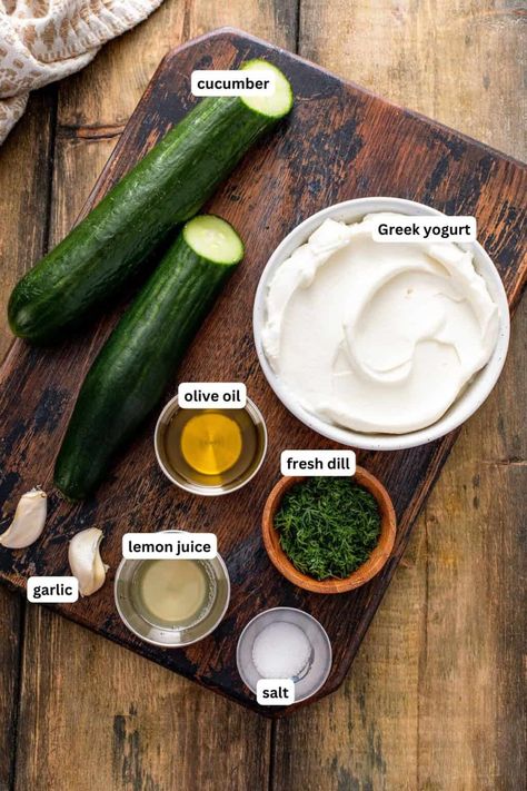 This easy tzatziki sauce tastes just like the delicious cucumber yogurt sauce at your favorite Greek restaurant! This sauce is amazing on almost anything and uses just a few simple ingredients! Tziki Sauce Recipe, Greek Sauce Tzatziki, Tzatziki Sauce Recipe Greek Yogurt, Authentic Tzatziki Sauce Recipe, Tzatziki Dip Recipe, Greek Yogurt Dipping Sauce, Tzatziki Sauce Recipe Easy, Greek Tzatziki Recipe, Easy Tzatziki Sauce