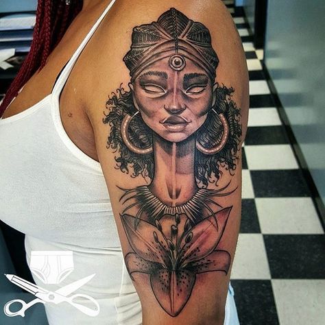 Female Tattoos Arm, Dope Female Tattoos, Small Dope Tattoos, African Tattoo, Tattoos Arm, Female Tattoos, Queen Tattoo, Black Girls With Tattoos, Egyptian Tattoo