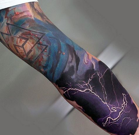 9 Topmost Lightning Tattoos for 2017 Watercolor Sleeve, Blitz Tattoo, Storm Tattoo, Lightning Bolt Tattoo, Sky Tattoos, Lightning Tattoo, Bolt Tattoo, Omerta Tattoo, Tattoo Background