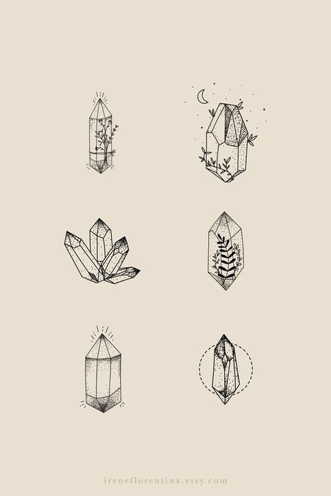 Drawings Of Nature, Rustic Branding, Crystal Illustration, Crystal Tattoo, Arte Doodle, Crystal Drawing, Minimal Drawings, Gems Crystals, Branding Typography