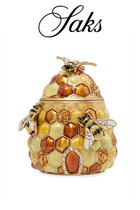 Honey Beehive, Beehive Design, Jay Strongwater, Colored Stones, Jewelry Storage, Sparkling Crystal, Dillard's, Bee Hive, Honey Bee