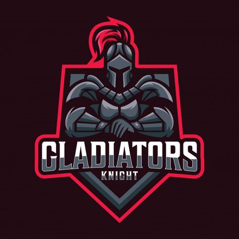 Spartan gladiator mascot sport logo Prem... | Premium Vector #Freepik #vector #logo #badge #man #sport Gladiator Logo Design, Moto Logo Design, Spartan Gladiator, Spartan Logo, Logo Gaming, Warrior Logo, Knight Logo, Logo Design Collection, Spartan Helmet