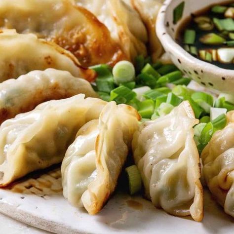 Peking Ravioli (Pan Fried Peking Dumplings) - IzzyCooking Gyoza Sauce, Resep Vegan, Dumpling Dipping Sauce, Asian Dipping Sauce, Avocado Mousse, Crab Stuffed Shrimp, Fried Dumplings, Asian Sauce, Dumpling Recipe