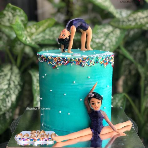 Gymnastic Theme Cake, Gymnastics Cake, Gymnastics Cakes, 7 Cake, Sports Themed Party, Theme Cake, Cakes For Boys, Sports Theme, Themed Cakes