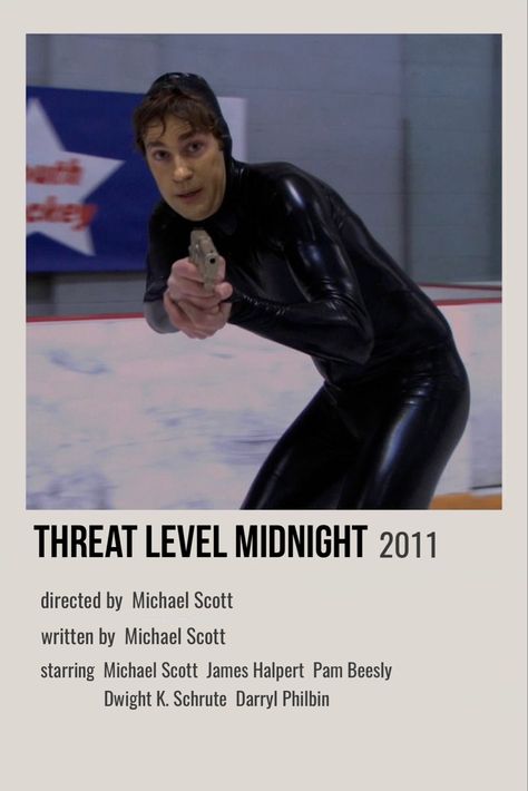 The Office Threat Level Midnight, Threat Level Midnight Poster, The Office Icons, The Office Aesthetic, Darryl Philbin, Parks And Rec Memes, The Office Poster, Best Of The Office, Threat Level Midnight