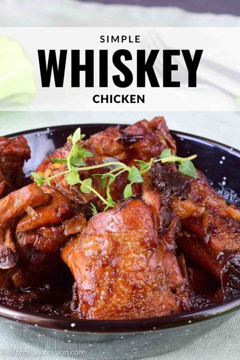 Whiskey Chicken Recipes, Whiskey Chicken, Honey Bourbon Chicken, Whiskey Glaze, Whiskey Sauce, Honey Whiskey, Bourbon Chicken, Glazed Chicken, Honey Chicken