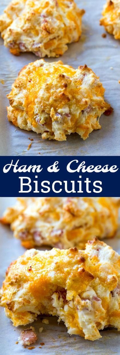 Biscuits Drop, Ham And Cheese Biscuits, Biscuits Fluffy, Easter Ham, Bisquick Recipes, Biscuit Rolls, Drop Biscuits, Cheese Biscuits, Ham Cheese