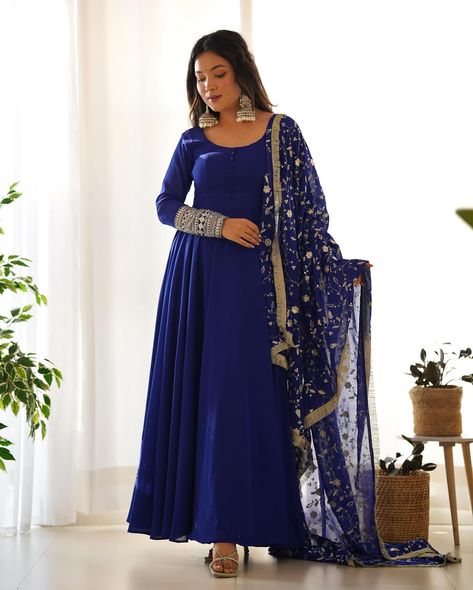 Comment “Link” To Get Details In DM 💙 Royal Blue Pure Soft Fox Georgette Anarkali Suit Set With Huge Flair, Dupatta & Pant Search “KB 241” On Our Website To Shop 👗 Hurry, Book Fast To Make This Festival Season Unforgettable ✨ Shop Now From www.BahuPalace.com Link In Bio DM/WhatsApp Us At +91 9409911700 💖 Take Screenshot & Send Us To WhatsApp For More Details! Which One You Want To Buy/Inquiry? 🙈 100% Quality Assured Premium Product With Pocket Friendly Price | Free Express Shipping | Cas... Blue Anarkali Dress, Party Wear Pakistani, Georgette Anarkali Suits, Blue Anarkali, Wedding Pakistani, Bollywood Party, Pakistani Salwar, Dress Salwar Kameez, Pakistani Salwar Kameez