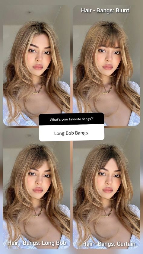 Inspiration Bangs Before And After, Bangs Long Bob, Bangs Inspiration, Long Bob Hair, Bangs Curtain, Before And After Hair, Long Bob With Bangs, Bangs Long, Airbrush App