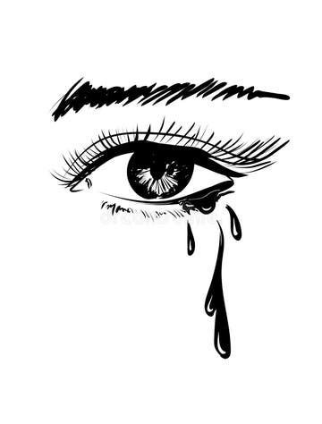 Vector Beautiful Illustration with Crying Eye. Black Illustratio Stock Vector - Illustration of japanese, isolated: 117703397 Inch Tattoo, Crying Eyes, Tears Art, Tears In Eyes, Black Illustration, Eye Illustration, Watery Eyes, Cartoon Wallpaper Hd, Beautiful Illustration