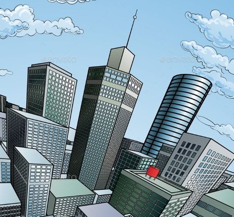 Downtown Drawing, Skyscraper Background, Ground Background, Buildings Background, Christus Tattoo, Comic Book Background, Cartoon Pop Art, Book Building, Background Book