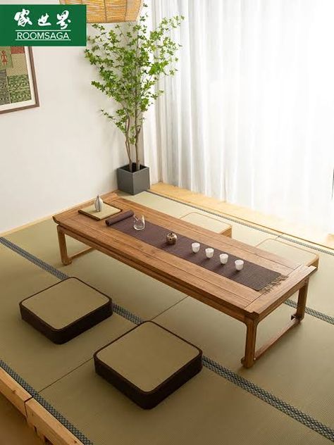 https://encrypted-tbn0.gstatic.com/images?q=tbn:ANd9GcSUAfV_3QTYL-_TqH0Nue64gZ2OZkdY4qotaw&usqp=CAU Latest Dining Table Designs, Japanese Coffee Table, Japanese Dining Table, Zen Furniture, Latest Dining Table, Japanese Living Room, Japanese Table, Floor Seating, Japanese Interior