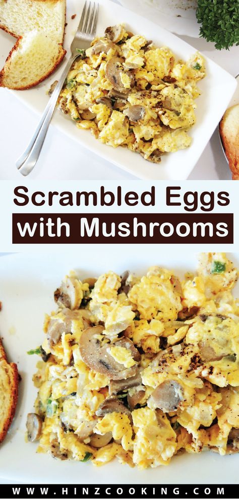 Scrambled Eggs With Mushrooms Mushroom Eggs Breakfast, Egg Mushroom Recipe, Scrambled Eggs With Mushrooms, Mushroom Scrambled Eggs, Eggs Mushrooms Breakfast, Egg And Mushroom Breakfast, Mushroom And Egg Recipes, Mushroom Egg Recipes, Scrambled Eggs With Cream