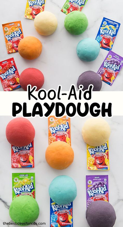 Toddler Safe Playdough, Scented Playdough Recipe No Cook, Pa Day Activities For Kids, Fun Activities For Toddlers At Home, Playdough Kits Diy, Glow In The Dark Playdough, Kool Aid Play Dough Recipe, Easter Playdough, Koolaid Playdough