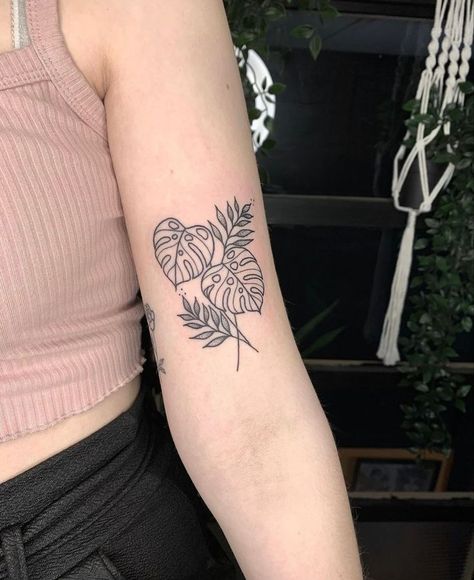 Monstera Leaf Tattoo, Monstera Tattoo, Evil Eye Tattoo, Leaf Tattoo, Arm Tattoos, Eye Tattoo, Ink Ideas, Tattoo Inspo, Monstera Leaf