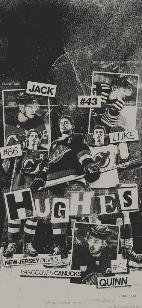 Hockey Game Poster Ideas, New Jersey Devils Poster, Jack Hughes Poster, Luke Hughes Aesthetic, Quinn Hughes Wallpaper, New Jersey Devils Wallpaper, Jack Hughes Wallpaper, Nhl Wife, Nhl Poster