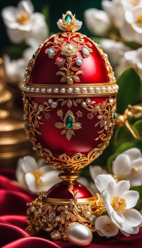 luxuory fabergé egg - AI creation Round Gazebo, Egg Artwork, Russian Eggs, Egg Artistry, Faberge Egg, Fantasy Figures, Easter Wallpaper, Classy Tattoos, Egg Crafts