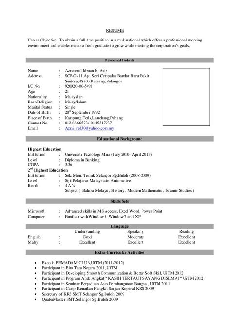 Resume sample of fresh graduate Latest Resume Format, Curiculum Vitae, Career Objectives For Resume, Quotation Sample, Cv Sample, Resume Format Download, Job Resume Format, Sample Resume Format, Resume Pdf