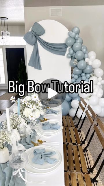 Party Decor Rental Business, Bow Backdrop Ideas, Giant Bow Backdrop, Big Bow Decoration, How To Make Giant Bow, Baby Shower Setup Ideas, Pearl Centerpiece Ideas, Giant Bow Tutorial, Weddings 2024 Trends