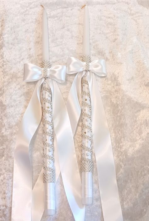 Greek Wedding Candles, Dripless Taper Candles, Greek Lamb, Orthodox Wedding, Baptism Candle, Wedding Candle, Greek Wedding, Greek Orthodox, Ritual Candles