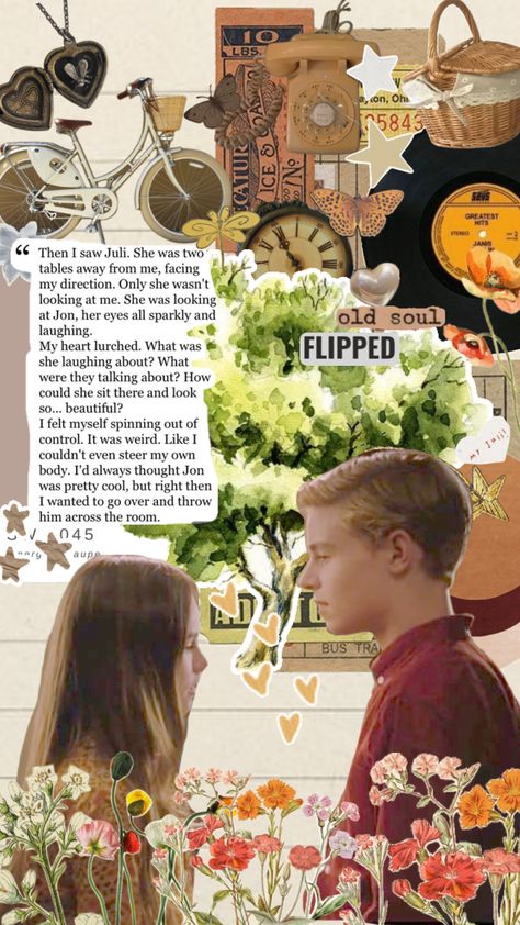 Flipped Book Cover, Flipped Movie Wallpaper, Flipped Movie Quotes, Julie Baker And Bryce Loski, Flipped Quotes, Flipped Aesthetic, Flipped Movie Aesthetic, Flipped Edits, Flipped Wallpaper