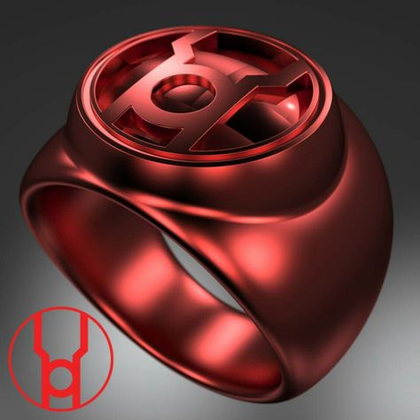 Red Lantern Ring, Green Lantern Ring, Lantern Rings, Green Lanterns, Lantern Corps, Green Lantern Corps, Dc Art, Red Lantern, Batman Universe