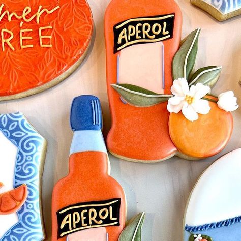 Italian Themed Bridesmaid Proposal, Aperol Spritz Bridal Shower Cookies, Aperol Spritz Bachelorette, Aperol Spritz Cookies, Aperol Spritz Cookies Decorated, Italian Theme Bachelorette Party, Aperol Spritz Bridal Shower Theme Cookies, Italy Bachelorette Party, Italian Summer Bachelorette Theme