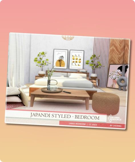 Sims 4 Japandi Styled – Bedroom /TSR CC only/ Large, comfortable, and full of light bedroom inspired by japandi design style. CC used! Please, read the Required section. Price: 7 571 Size: 7 x 6 Medium walls Filesize: 61 KB Author: Lhonna #gaming #bedroom #sims4 #sims4cc #sims #furniture Japandi Style Bedroom, Styled Bedroom, Sims Furniture, Gaming Bedroom, Hall House, Sims 4 Cc Download, Formal Maternity Dress, Japandi Design, Light Bedroom