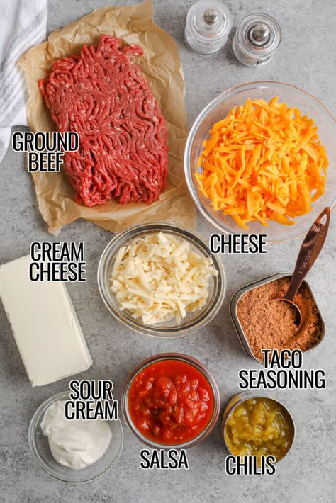 Ground Beef Dip, Baked Taco Dip, Ground Beef Taco Dip, Cream Cheese Salsa Dip, Taco Ground Beef, Hot Taco Dip, Nachos Dip Recipe, Ground Beef Cream Cheese, Ground Beef Nachos