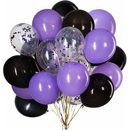 College Bed, Balloon Halloween, Purple Party Decorations, Engagement Balloons, Bed Party, Kids Party Balloons, 50 Party, Purple Confetti, Transparent Balloons