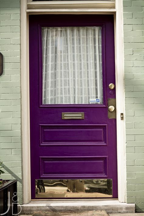 Purple Front Door, Bold Front Door, Purple Front Doors, Beautiful Front Doors, Door Colors, Purple Door, Purple Interior, Wooden Front Doors, Front Door Colors