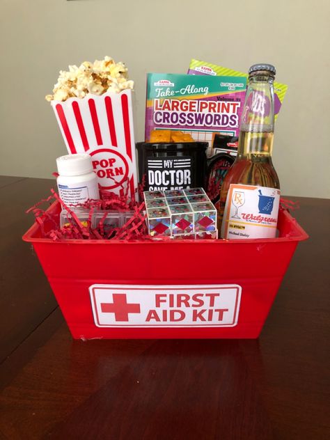 First Aid Gift Basket, Surgery Gift Basket, Leg Surgery, Surgery Gift, Get Well Gifts, First Aid Kit, First Aid, Gift Basket, Get Well