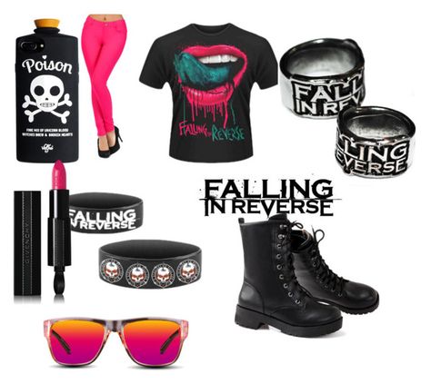 "Falling In Reverse Concert Outfit 💀" by theperfectstorm ❤ liked on Polyvore featuring GlassesUSA and Givenchy Falling In Reverse Concert Outfits, Falling In Reverse Concert, Givenchy Lipstick, Acetate Glasses, Falling In Reverse, Concert Outfits, Biker Chick, Military Boots, Rustic Bedroom