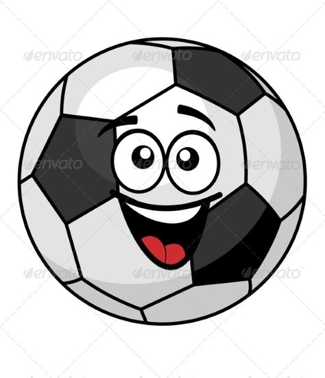 Soccer Ball with a Happy Smile Smile Vector, Diy Birthday Crown, Toothy Smile, Birthday Crown, Happy Smile, Cartoon Illustration, Soccer Ball, Painted Rocks, Vector Free