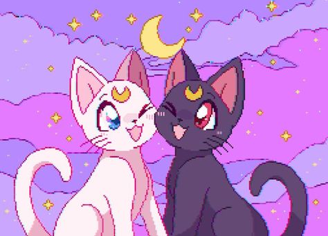 Rei's blog (Posts tagged sailor moon) | Sailor moon wallpaper, Sailor moon art, Sailor moon cat Sailor Moon Cat Wallpaper, Cat Wallpaper Purple, Moon Cat Wallpaper, She And Her Cat, Sailor Moon Cat, Sailor Moon Screencaps, Luna And Artemis, Piskel Art, Sailor Moon Luna