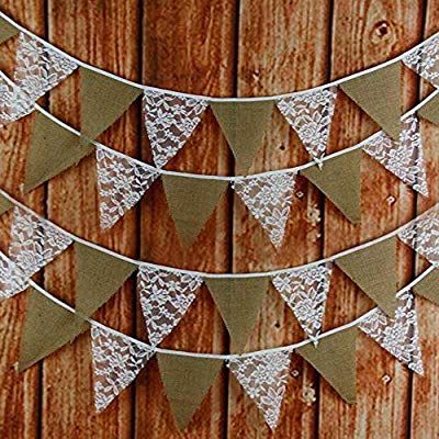 Birthday Greetings For Boyfriend, Garland Fabric, Lace Bunting, Vintage Handkerchiefs Crafts, Rustic Birthday, Chic Bridal Showers, Wedding Bunting, Banner Garland, Bride Shower