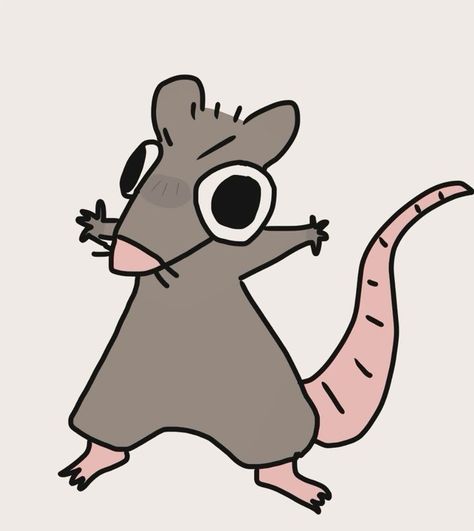 Goofy Animal Pfp, Cool Posters To Draw, Rat Picture Drawing, Cartoon Animal Drawings Sketches, Rat Human Drawing, Drawing Ideas Easy Cartoon Characters, Silly Cow Drawing, Rats Drawing Sketches, Simple Cartoons To Draw